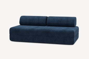 Canapé 3 places convertible et modulable - Velours côtelé XL Bleu