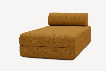 Méridienne convertible et modulable - Tissu tweed Jaune