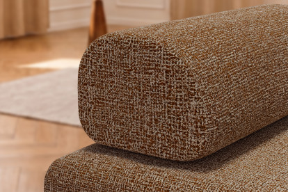 Méridienne convertible et modulable - Tissu tweed Marron