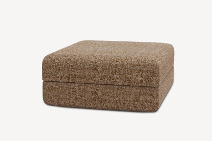 Pouf convertible et modulable - Tissu tweed Marron