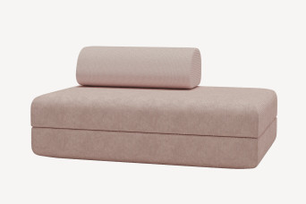 Canapé 2 places convertible et modulable - Velours côtelé Rose pâle