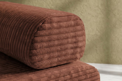 Méridienne convertible et modulable - Velours côtelé XL Terracotta