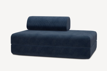 Canapé 2 places convertible et modulable - Velours côtelé Bleu