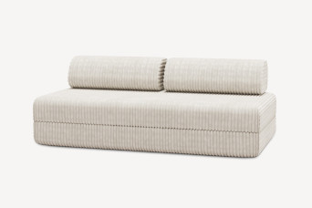 Canapé 3 places convertible et modulable - Velours côtelé XL Blanc