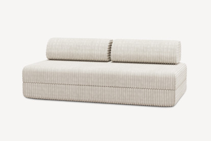 Canapé 3 places convertible et modulable - Velours côtelé XL Blanc