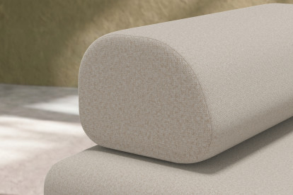 Méridienne convertible et modulable - Tissu lisse Beige
