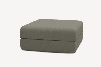 Pouf convertible et modulable - Tissu lisse Taupe