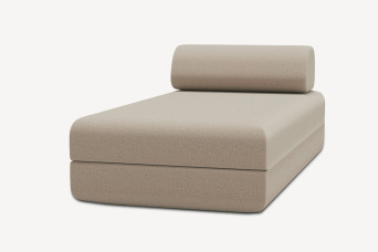Méridienne convertible et modulable - Tissu lisse Beige