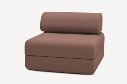 Fauteuil convertible et modulable - Tissu lisse Terracotta