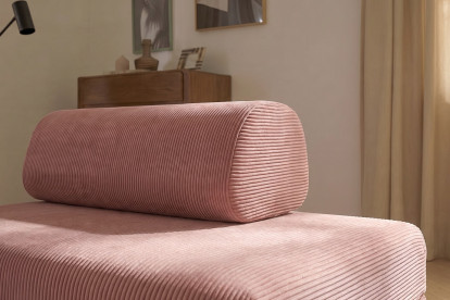 Canapé 3 places convertible et modulable - Velours côtelé Rose