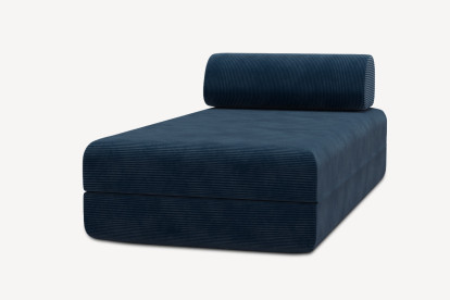 Méridienne convertible et modulable - Velours côtelé Bleu