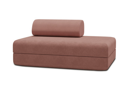 Canapé 2 places convertible et modulable - Velours côtelé Rose