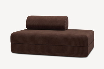 Canapé 2 places convertible et modulable - Velours côtelé Marron