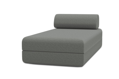 Méridienne convertible et modulable - Tissu lisse Gris