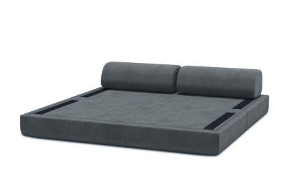 Canapé 3 places convertible et modulable - Velours côtelé Gris