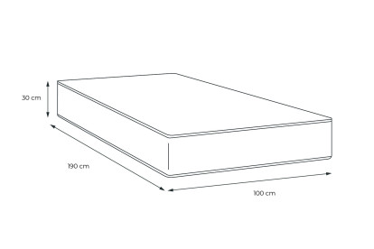 Matelas 100x190 cm Mémoire de forme - Buckingham