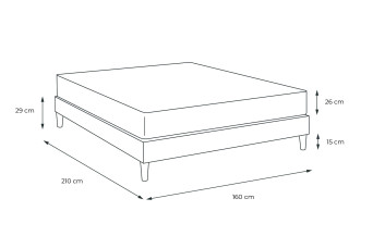 Ensemble Matelas Sommier 160x210 cm - Sommier Blanc (en kit) - ActiMemo Plus