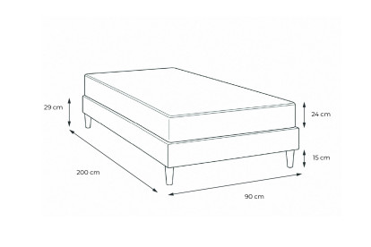 Ensemble Matelas Sommier 90x200 cm - Sommier Blanc (en kit) - Balmoral