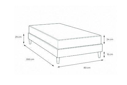 Ensemble Matelas Sommier 80x200 cm - Sommier Gris (en kit) - Actiflex Morpho