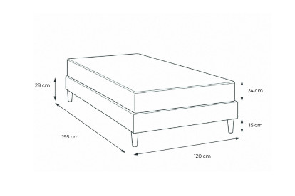 Ensemble Matelas Sommier 120x195 cm - Sommier Blanc (en kit) - Actimemo Tech