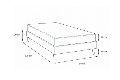 Ensemble Matelas Sommier 80x200 cm - Sommier Gris (en kit) - Actilatex Dream