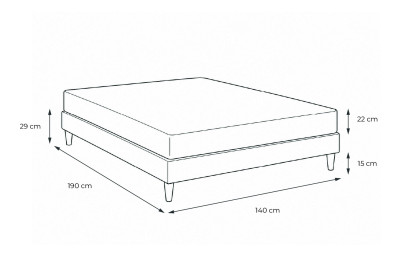 Pack lit complet 140x190 cm - Matelas + Sommier Gris (en kit) + 2 oreillers + Couette - Actiflex Sleep