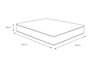Matelas 135x200 cm Ressorts ensachés et Mémoire de forme - Vitalspring Recover