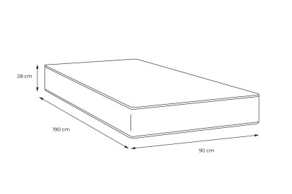 Matelas 90x190 cm Ressorts ensachés et Mémoire de forme - Vingt-Huit PLUS
