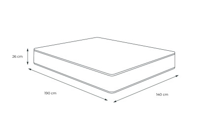 Matelas 140x190 cm Ressorts ensachés et Mémoire de forme - Le Délicat