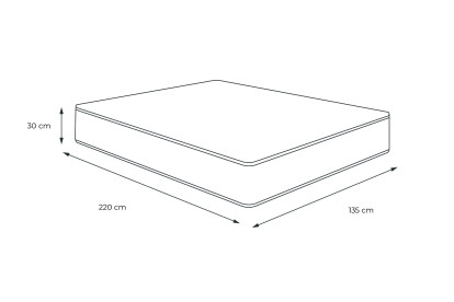 Matelas 135x220 cm Mémoire de forme - Buckingham