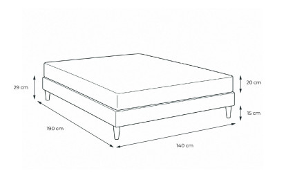 Pack lit complet 140x190 cm - Matelas + Sommier Gris (en kit) + 2 oreillers + Couette - Actimemo Night