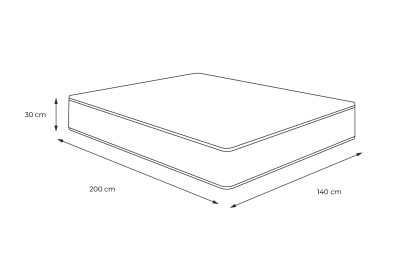 Matelas 140x200 cm Ressorts ensachés et Mémoire de forme - Trente PLUS