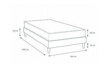 Ensemble Matelas Sommier 120x200 cm - Sommier Blanc (en kit) - Privilège