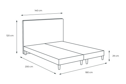 Lit 2x 90x200 cm - Sommier tapissier H29 cm + tête de lit capitonnée - Tissu Bouclette Noir