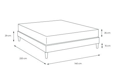 Ensemble Matelas Sommier 140x220 cm - Sommier Gris (en kit) - Vitalspring Zen