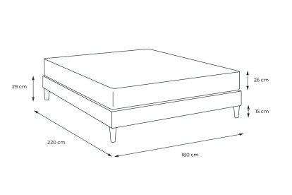 Ensemble Matelas Sommier 180x220 cm - Sommier Gris (en kit) - Vitalspring Zen
