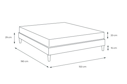 Ensemble Matelas Sommier 150x190 cm - Sommier Blanc (en kit) - Actimemo Night