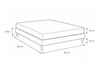 Ensemble Matelas Sommier 180x220 cm - Sommier Noir (en kit) - Soft
