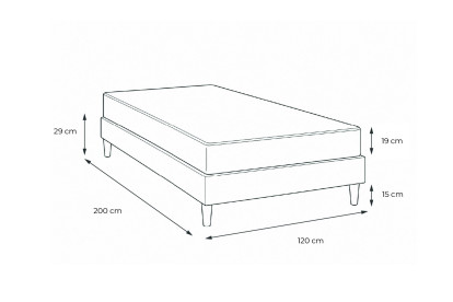 Ensemble Matelas Sommier 120x200 cm - Sommier Blanc (en kit) - Soft