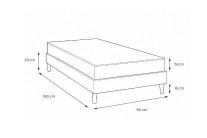 Ensemble Matelas Sommier 90x190 cm - Sommier Blanc (déjà monté) - Form