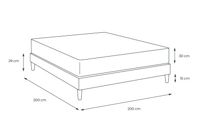 Ensemble Matelas Sommier 200x200 cm - Sommier Blanc (en kit) - Le Cosy