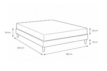 Ensemble Matelas Sommier 180x200 cm - Sommier Gris (en kit) - Actiflex Soft