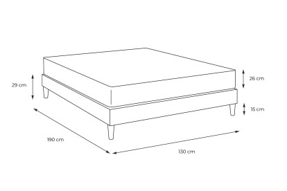Ensemble Matelas Sommier 130x190 cm - Sommier Gris (en kit) - Actiflex Plus