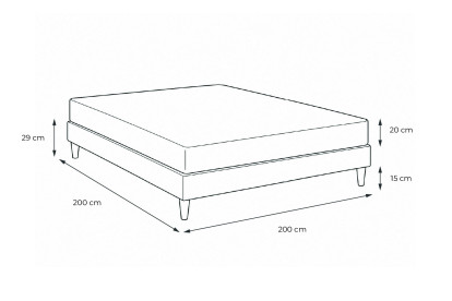 Pack lit complet 200x200 cm - Matelas + Sommier Blanc (en kit) + 2 oreillers + Couette - Actimemo Touch