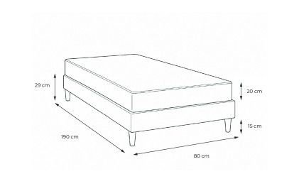 Ensemble Matelas Sommier 80x190 cm - Sommier Blanc (en kit) - Actiflex Night