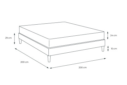 Pack lit complet 200x200 cm - Matelas + Sommier Gris (en kit) + 2 oreillers + Couette - Actimemo Ergo