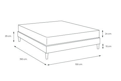 Ensemble Matelas Sommier 150x190 cm - Sommier Blanc (en kit) - Actiflex Tech