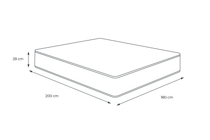 Matelas 180x200 cm Ressorts ensachés et Mémoire de forme - Vingt-Huit
