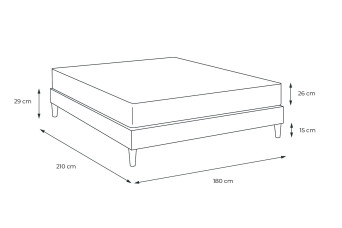 Ensemble Matelas Sommier 180x210 cm - Sommier Blanc (en kit) - ActiMemo Plus