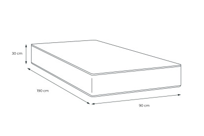 Matelas 90x190 cm Ressorts ensachés et Mémoire de forme - Trente PLUS